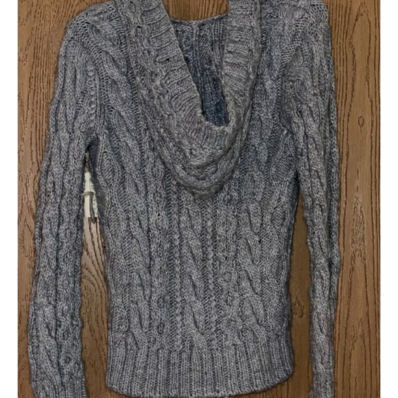 Grey Cable Hoodie Sweater NWT - Picture 2 of 4